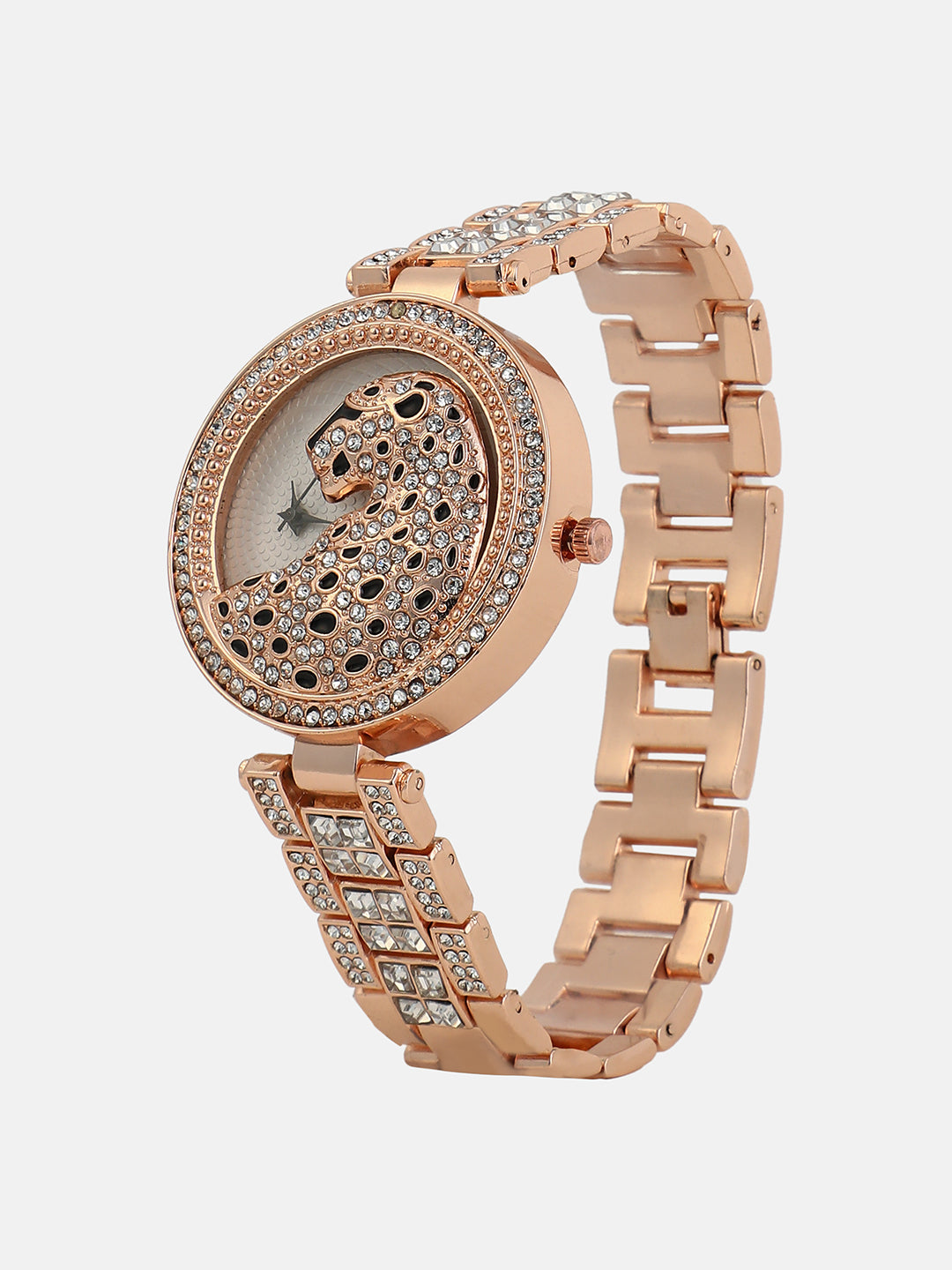 The Bijou Jaguar Round Watch - Rose Gold