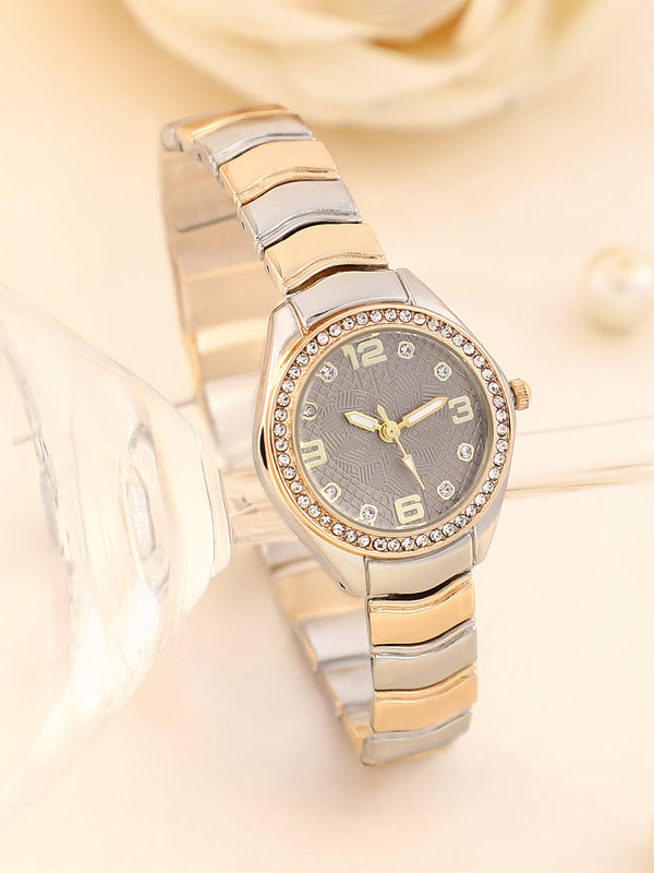 The Arch Chain Round Watch - Ash Brown