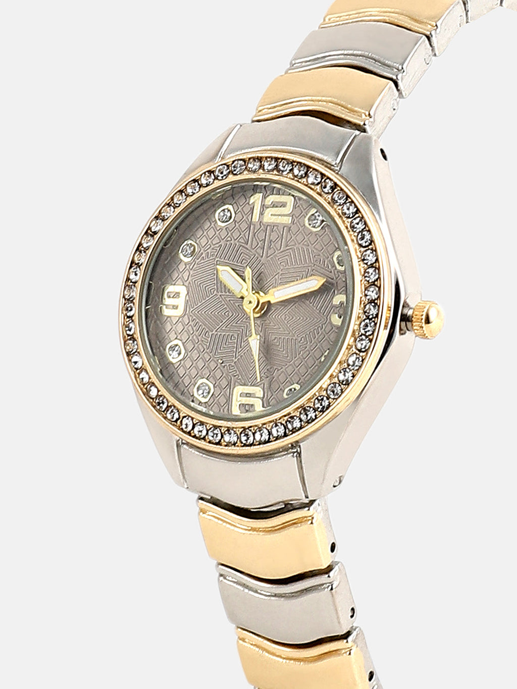 The Arch Chain Round Watch - Ash Brown