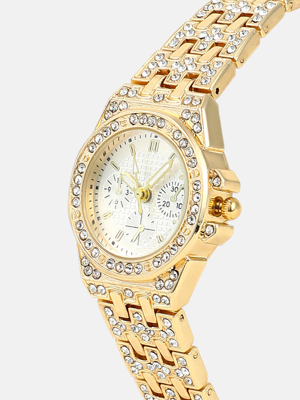 The Geneva H-Link Round Watch - Ivory White