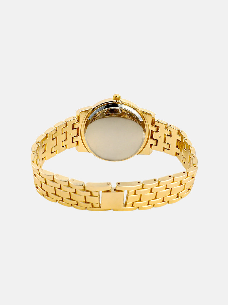 The Ribbed H-Link Round Watch - Emerald Green