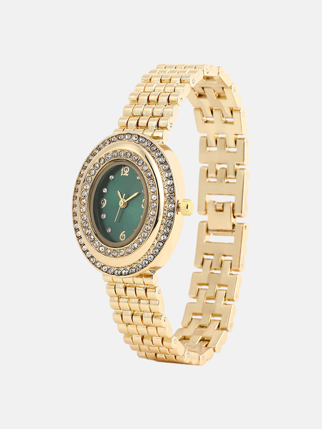 The Mounted Gem Oval Watch - Emerald Green