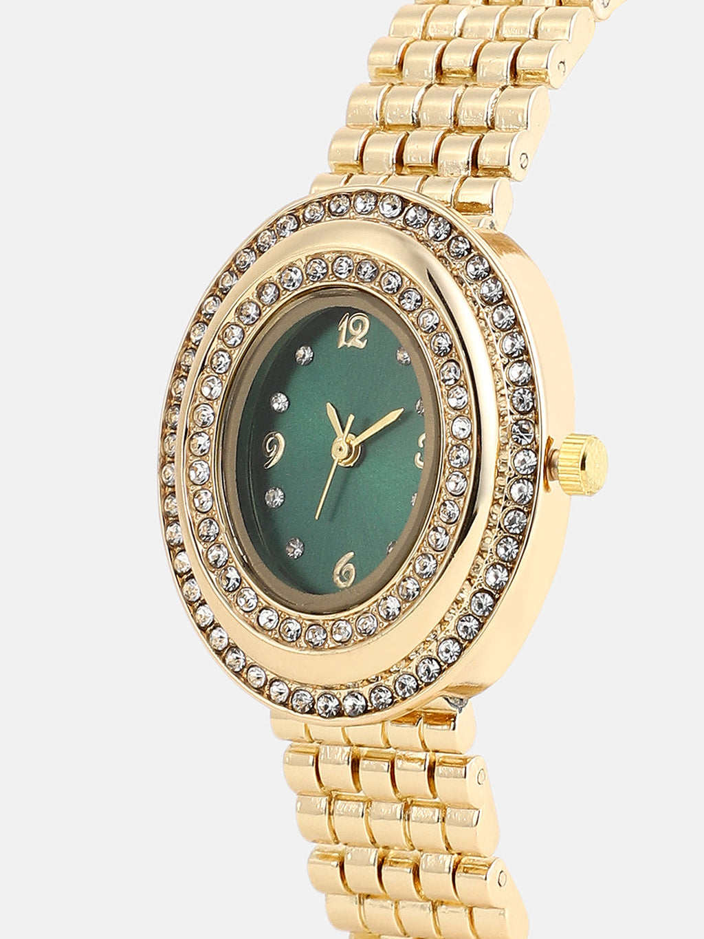 The Mounted Gem Oval Watch - Emerald Green