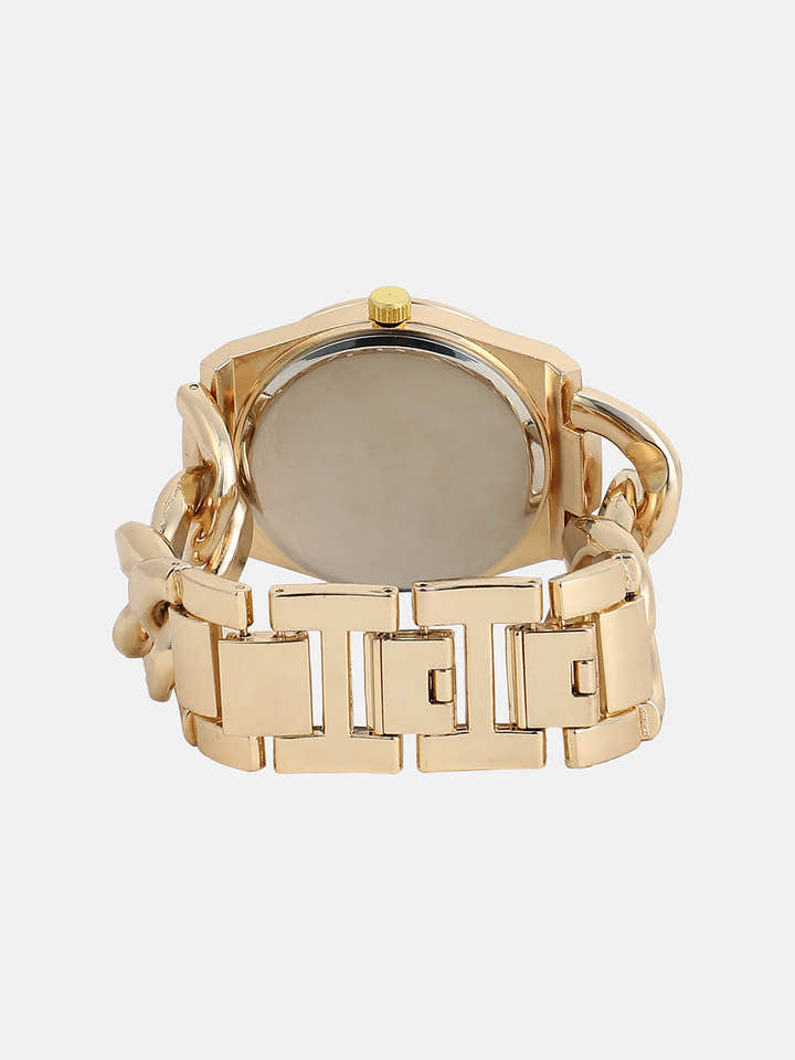 The Supernova Chunkylink Cushion  Watch - California Gold