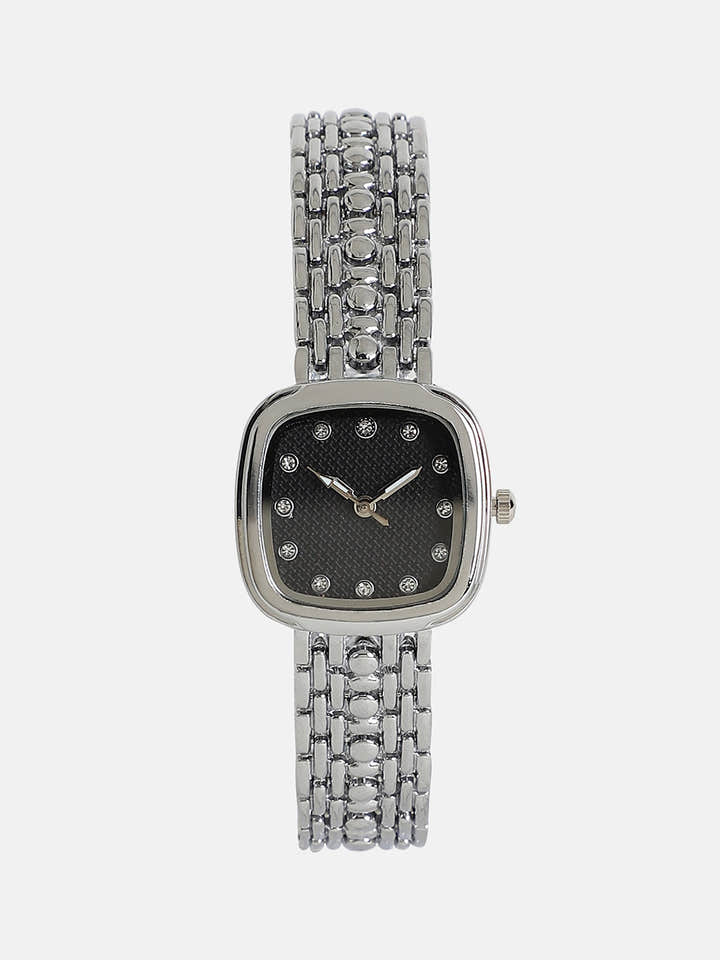 The Amuné Square Watch - Metallic Silver