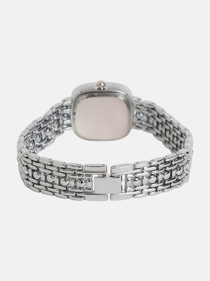 The Amuné Square Watch - Metallic Silver