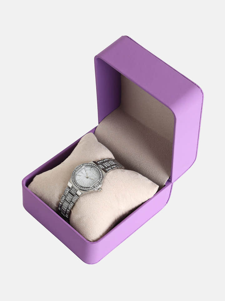 The Hélios Cushion Watch - Metallic Silver