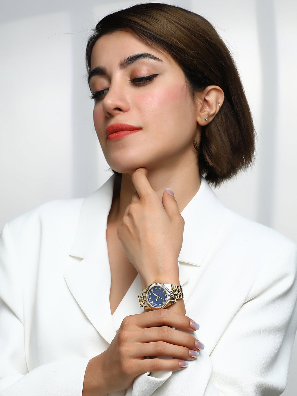 The Ribbed H-Link Round Watch