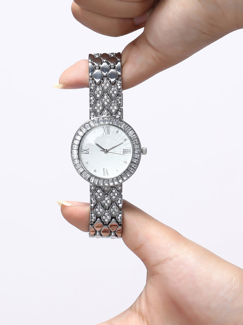 The Bijou Ophidian Round Watch - Metallic Silver