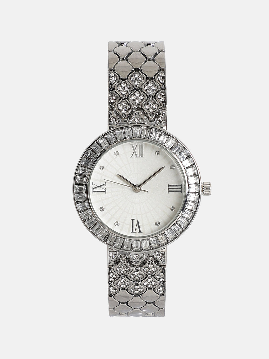 The Bijou Ophidian Round Watch - Metallic Silver