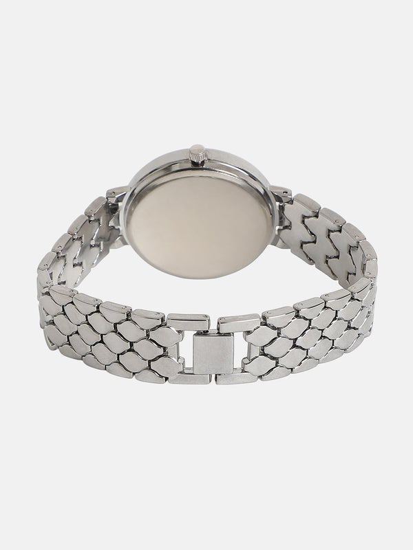The Bijou Ophidian Round Watch - Metallic Silver