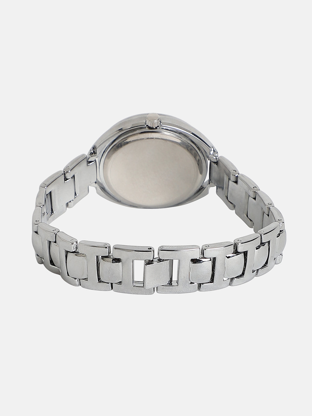 The Crystalized Halo Round Watch - Metallic Silver