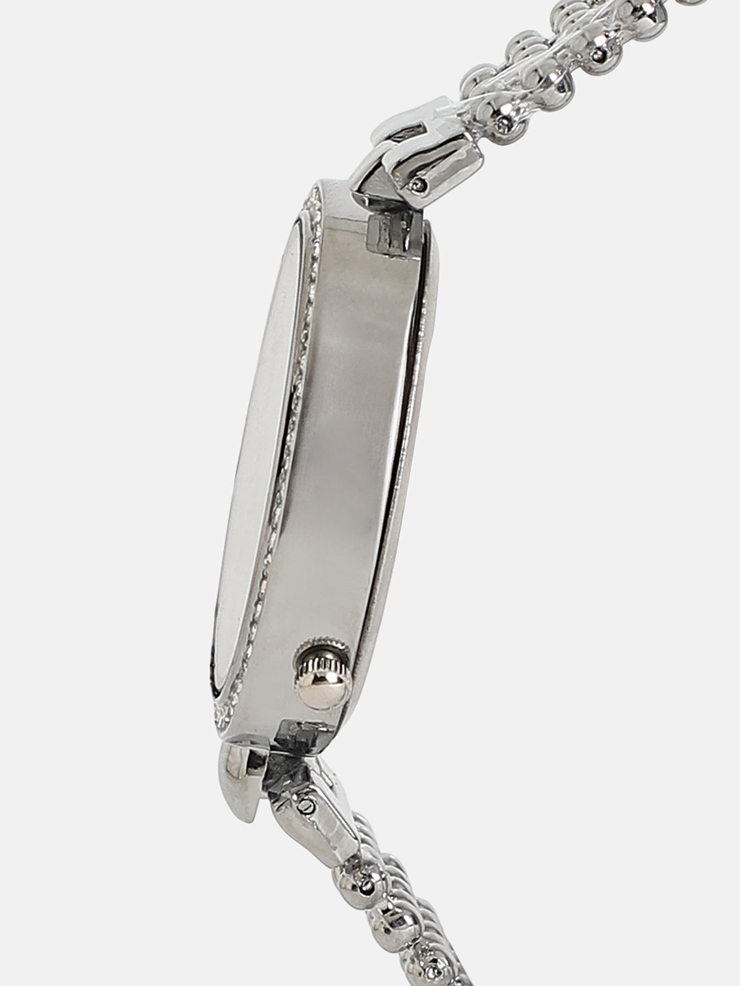 The Lumex Dotted Oval Watch - Metallic Silver