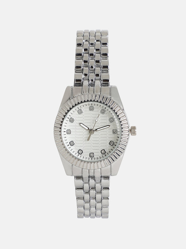 The Ribbed H-Link Round Watch