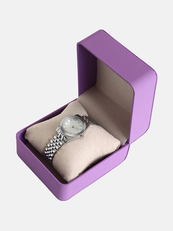 The Ribbed H-Link Round Watch