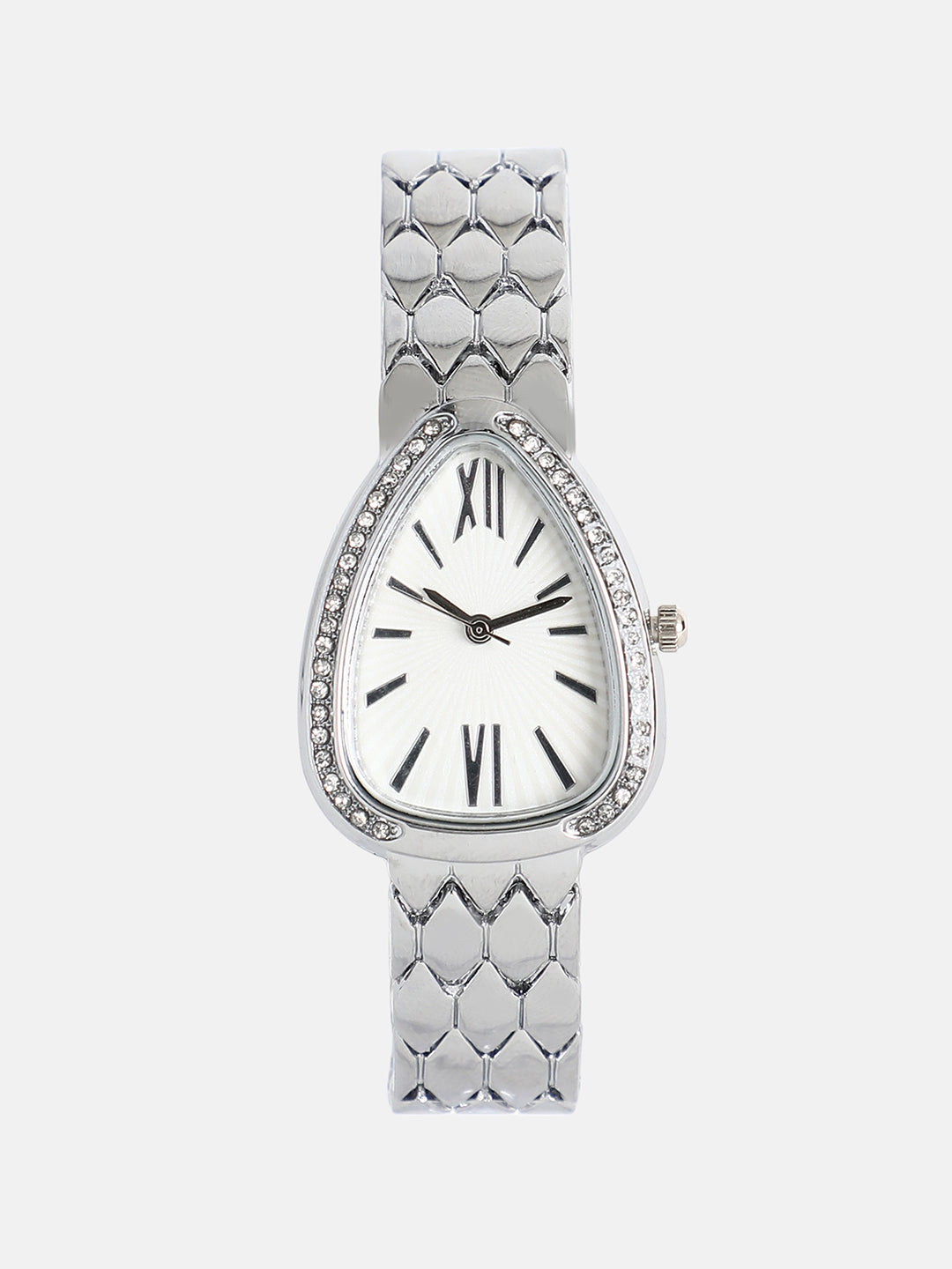 The Roman Ophidian Oval Watch - Metallic Silver
