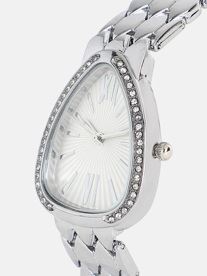 The Roman Ophidian Oval Watch - Metallic Silver