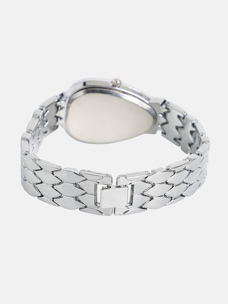 The Roman Ophidian Oval Watch - Metallic Silver