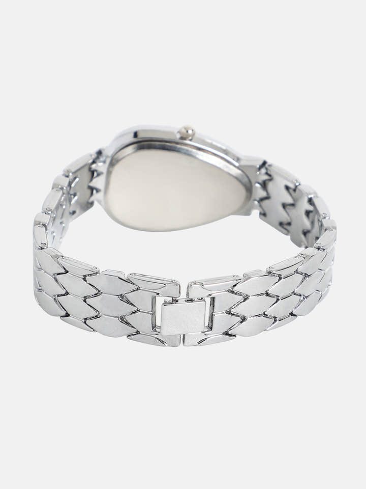 The Roman Ophidian Oval Watch - Metallic Silver