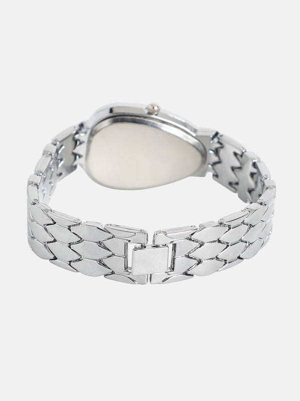 The Roman Ophidian Oval Watch - Metallic Silver