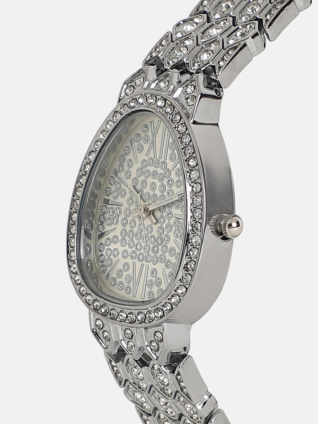 The Ophidian Gem Oval Watch - Metallic Silver