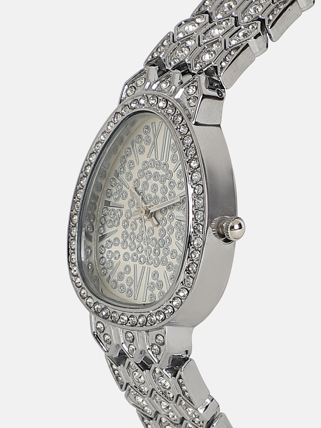 The Ophidian Gem Oval Watch - Metallic Silver