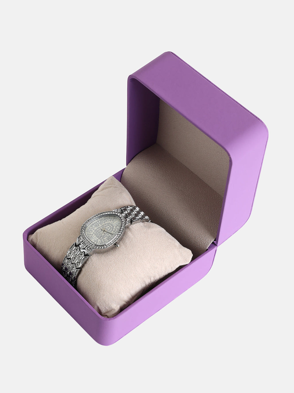 The Ophidian Gem Oval Watch - Metallic Silver