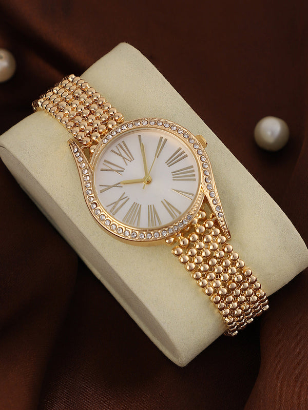 The Roman Dotted-Swirl Round Watch