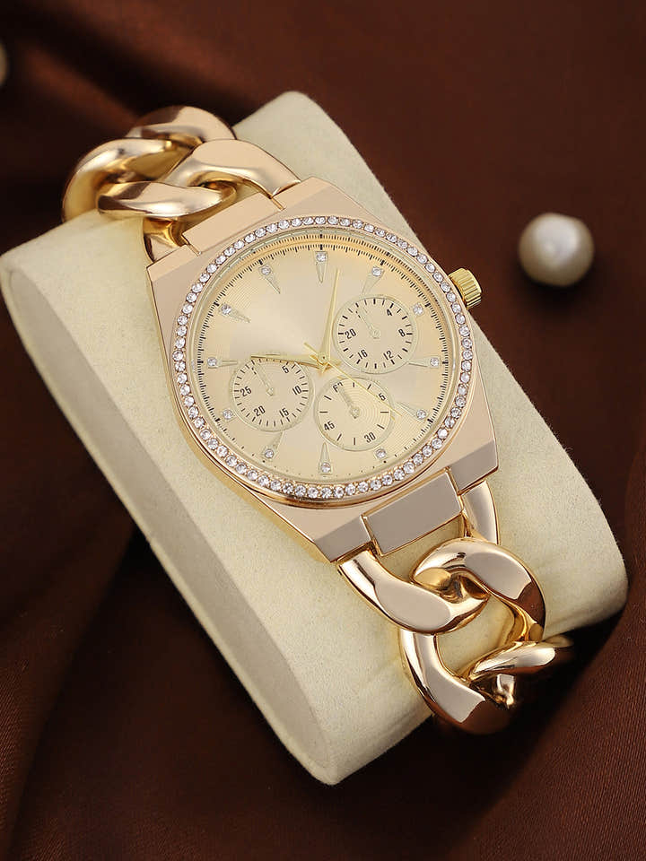 The Three-Dial Chunkylink Cushion Watch