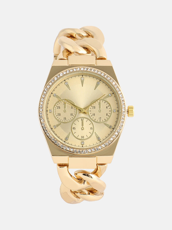 The Three-Dial Chunkylink Cushion Watch
