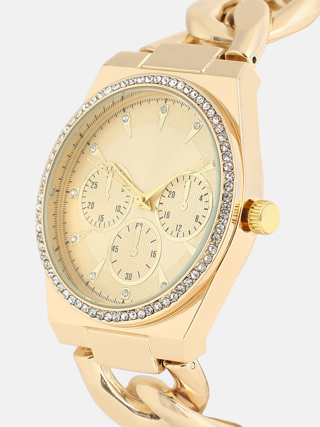 The Three-Dial Chunkylink Cushion Watch