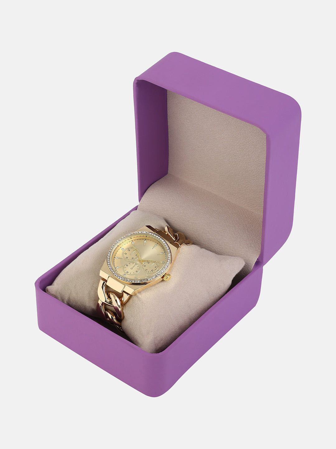 The Three-Dial Chunkylink Cushion Watch