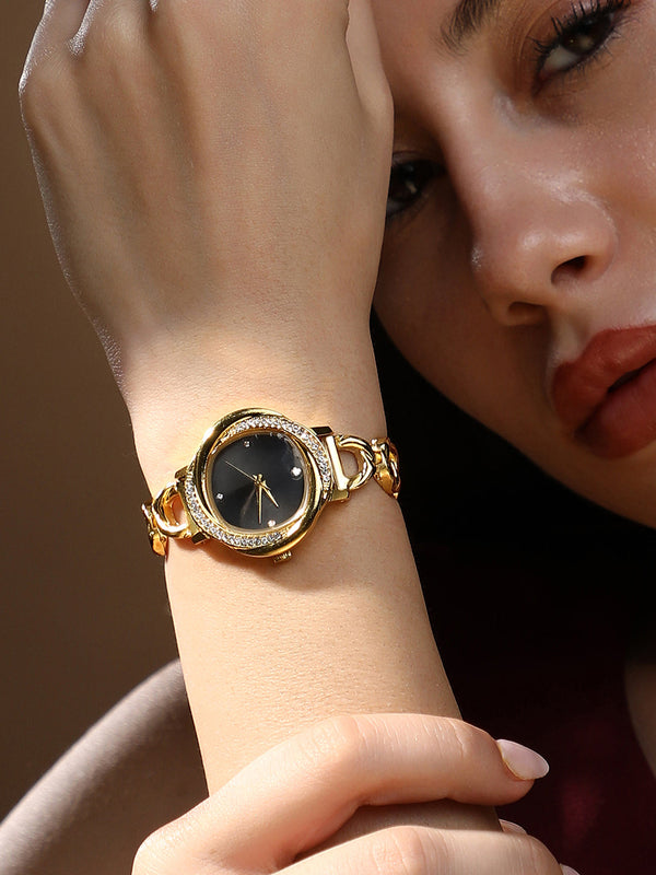 The Luraith-Gem Round Watch - California Gold