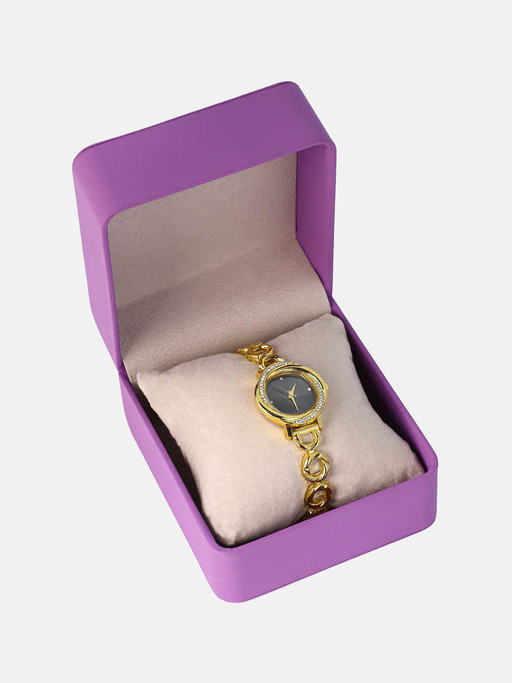The Luraith-Gem Round Watch - California Gold