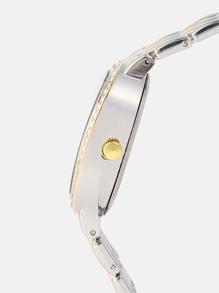 The Vivienne Roman Oblong Watch - Metallic Silver & California Gold
