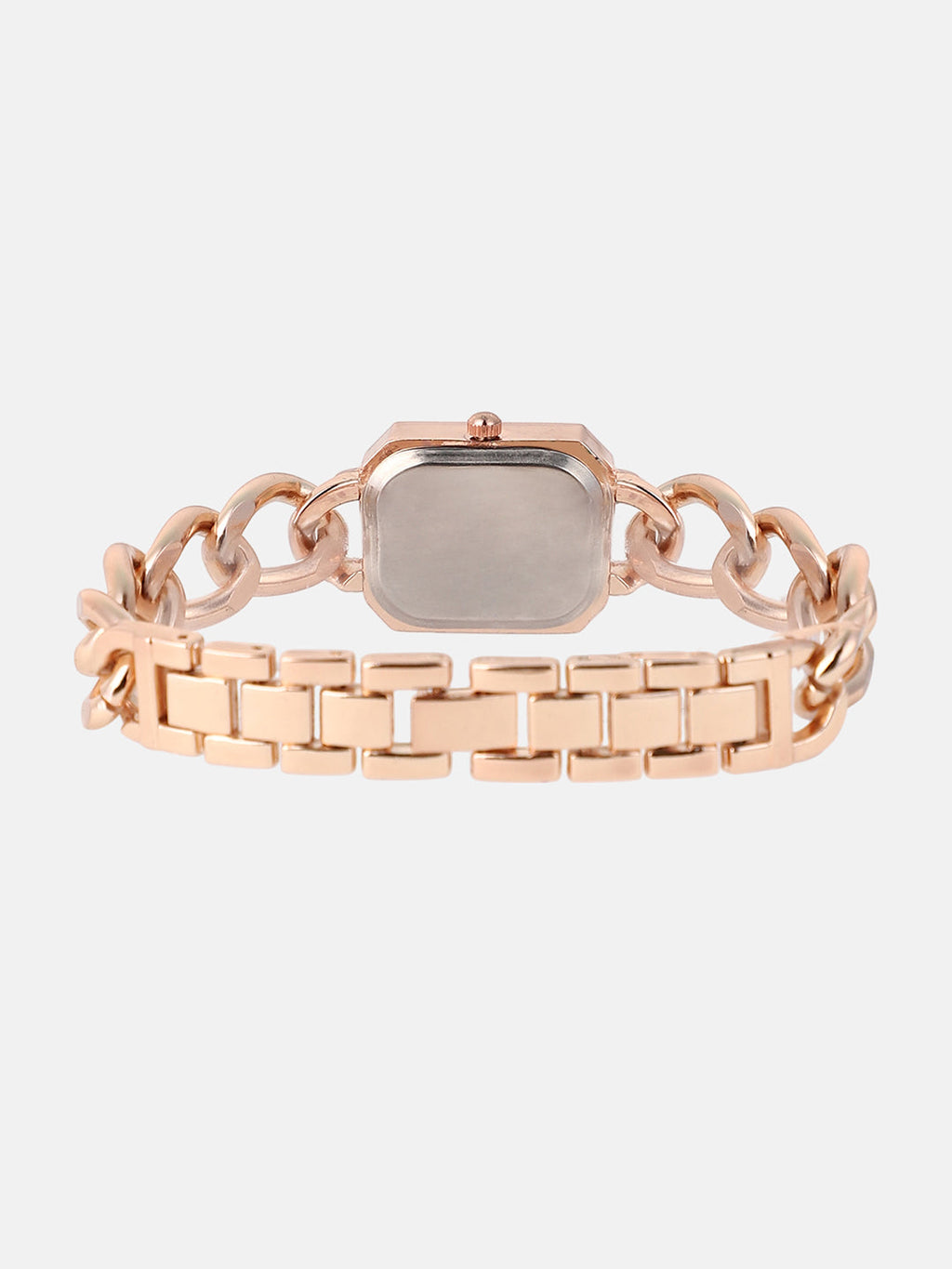 The Chainlink Gem Rectangular Watch - Rose Gold