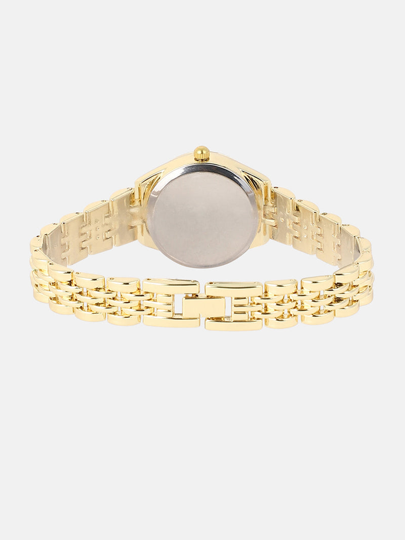 The Slim Ribbed H-Link Round Watch - Emerald Green