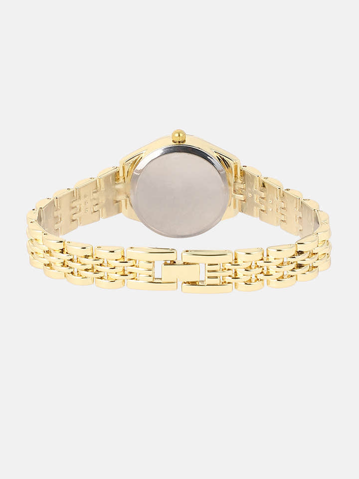 The Slim Ribbed H-Link Round Watch - Emerald Green