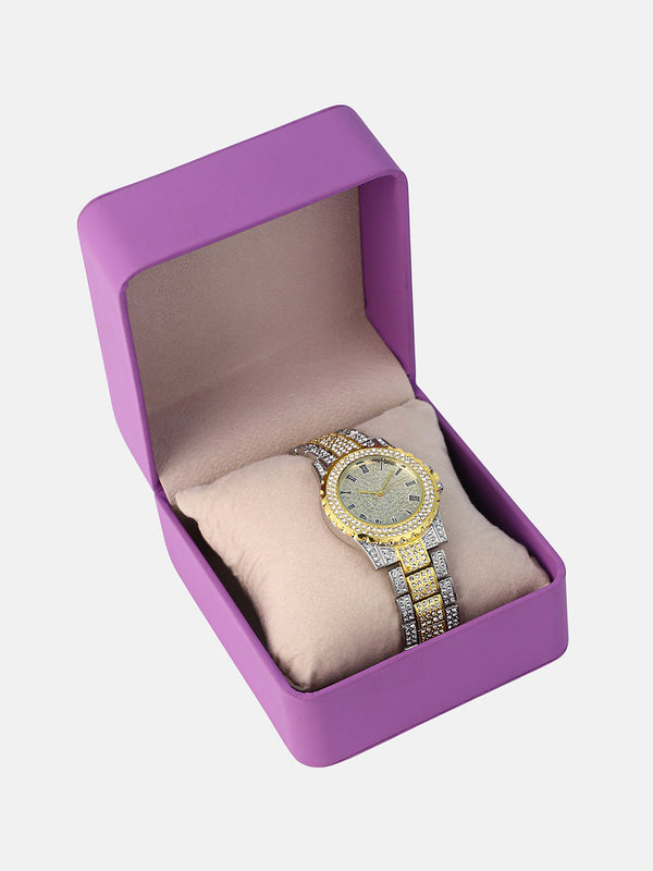 The Roman Zilienne Round Watch - Metallic Silver & California Gold