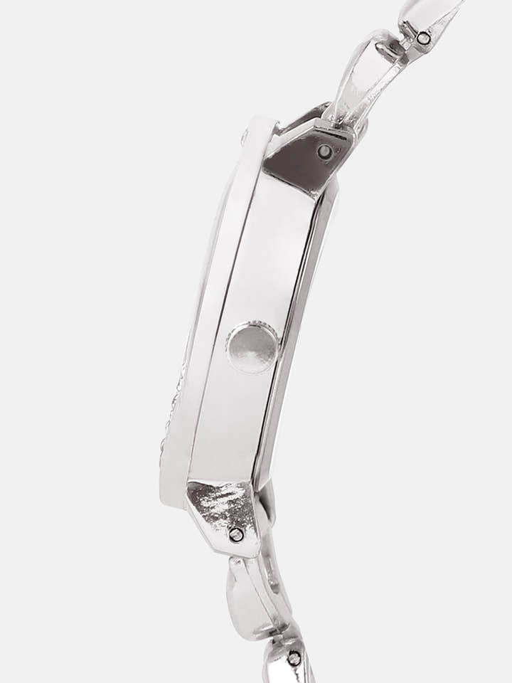 The Luraith-Gem Round Watch - Metallic Silver