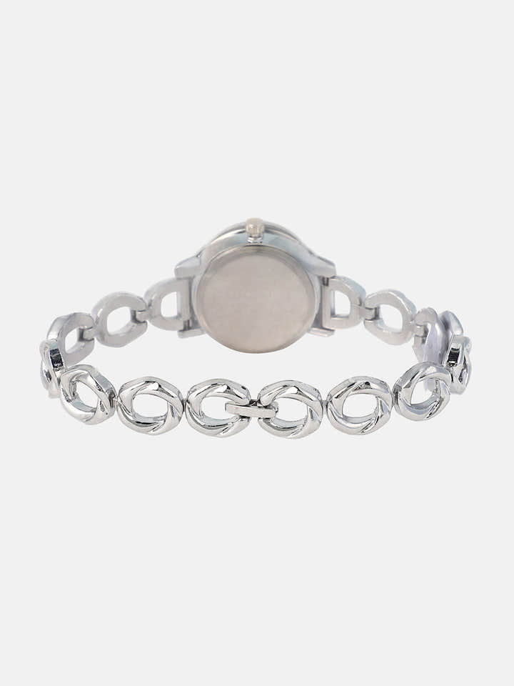 The Luraith-Gem Round Watch - Metallic Silver