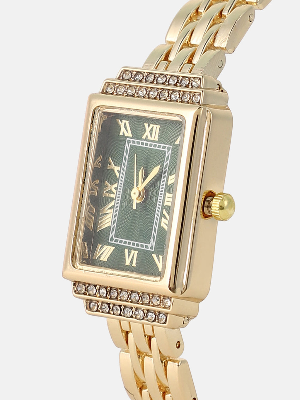 The Victoria Roman Rectangular Watch - California Gold
