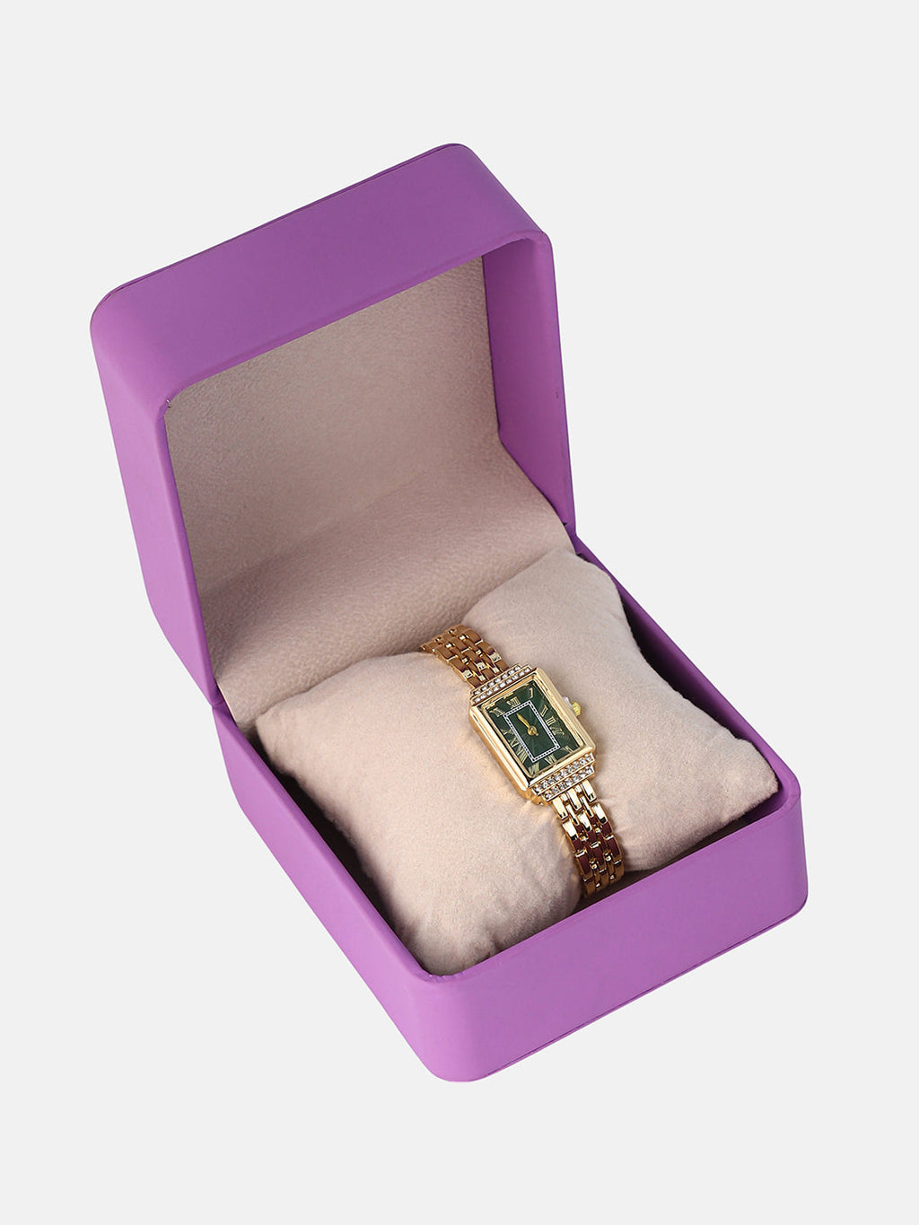 The Victoria Roman Rectangular Watch - California Gold