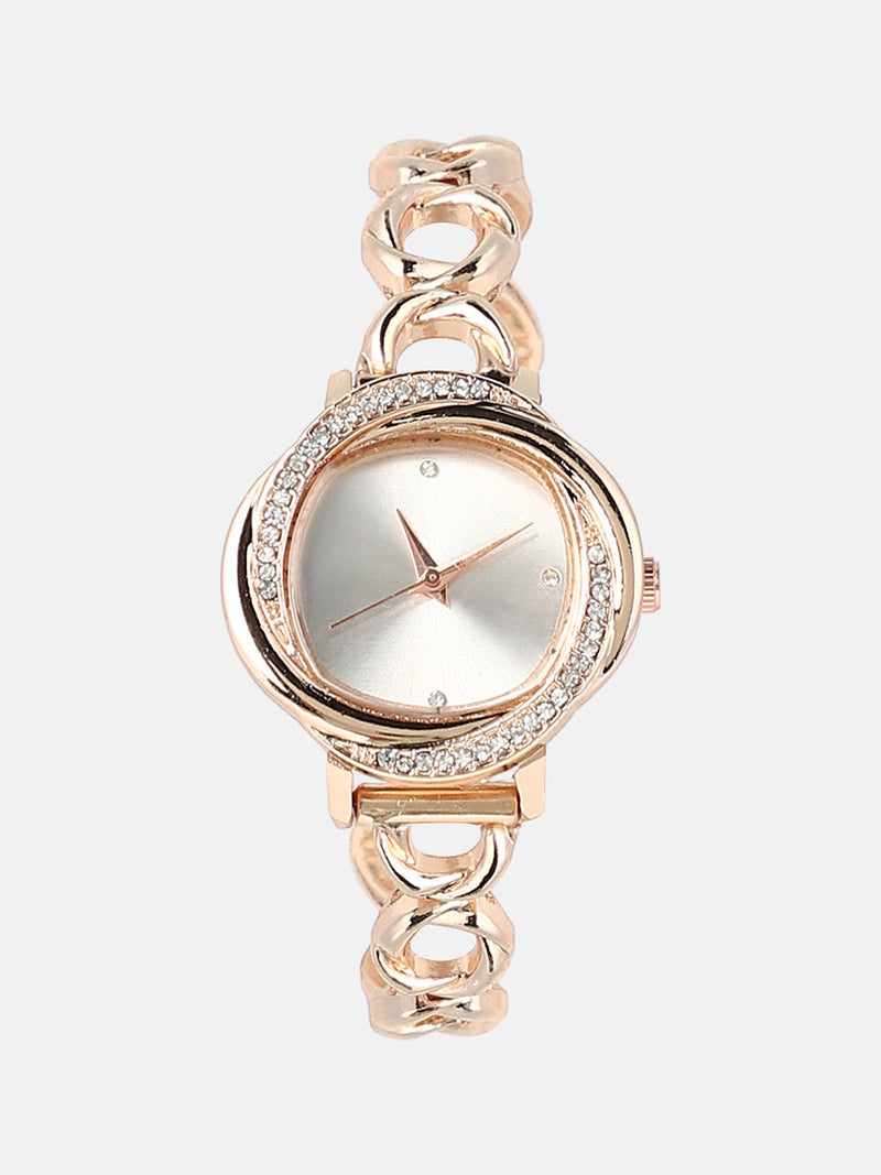 The Luraith-Gem Round Watch - Champayne Gold