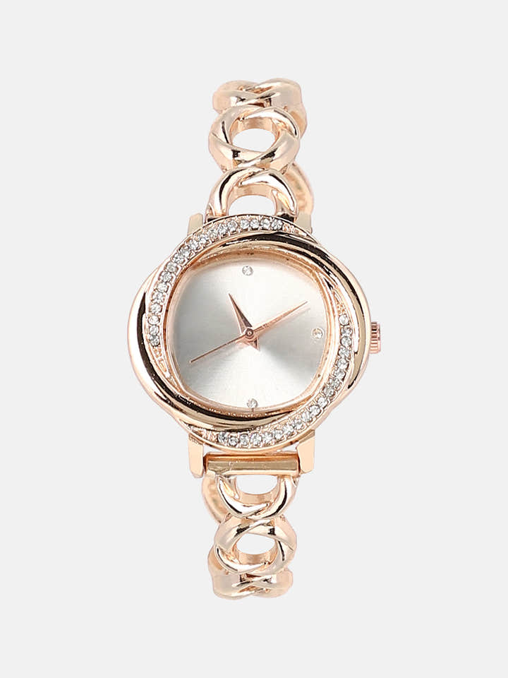 The Luraith-Gem Round Watch - Champayne Gold