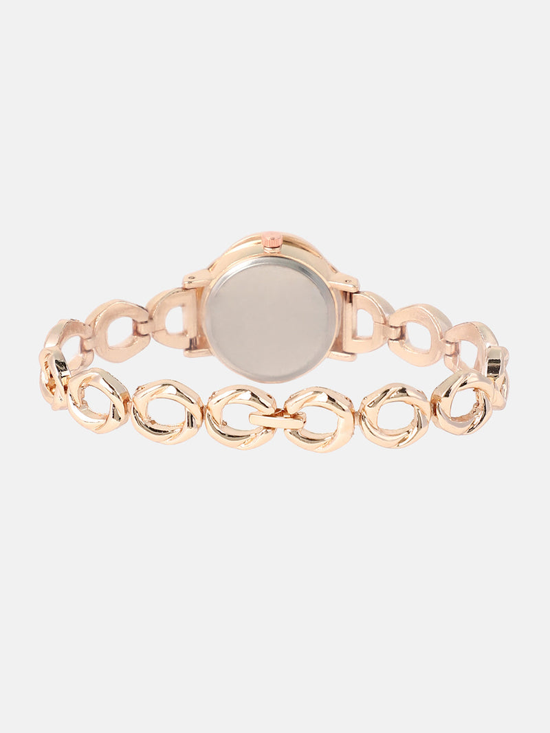 The Luraith-Gem Round Watch - Champayne Gold