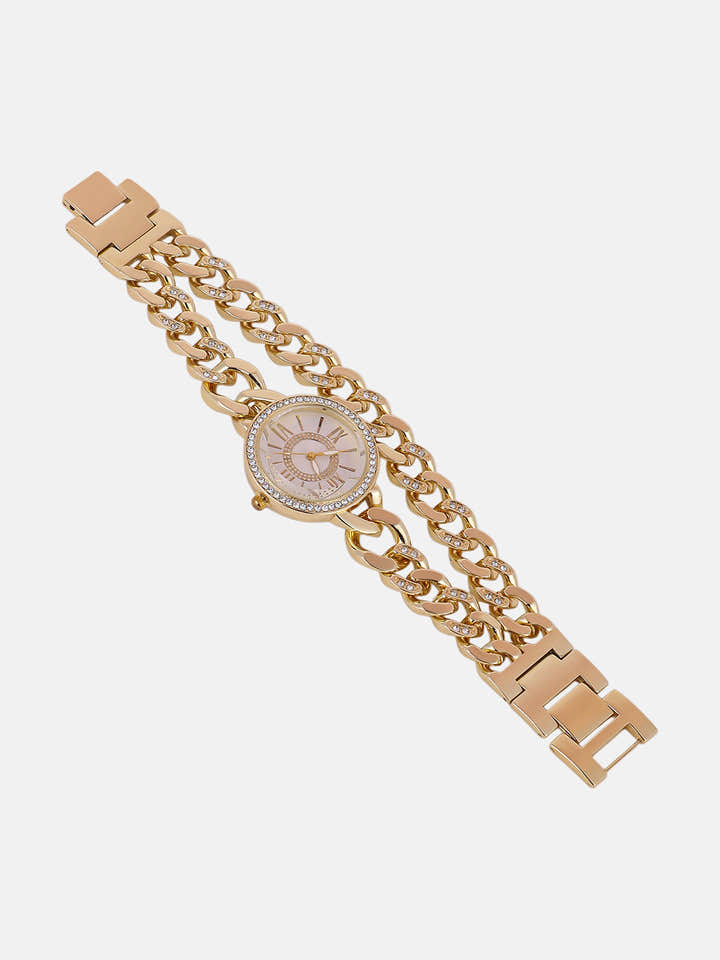 The Dual-Chainlink Roman Round Watch - California Gold