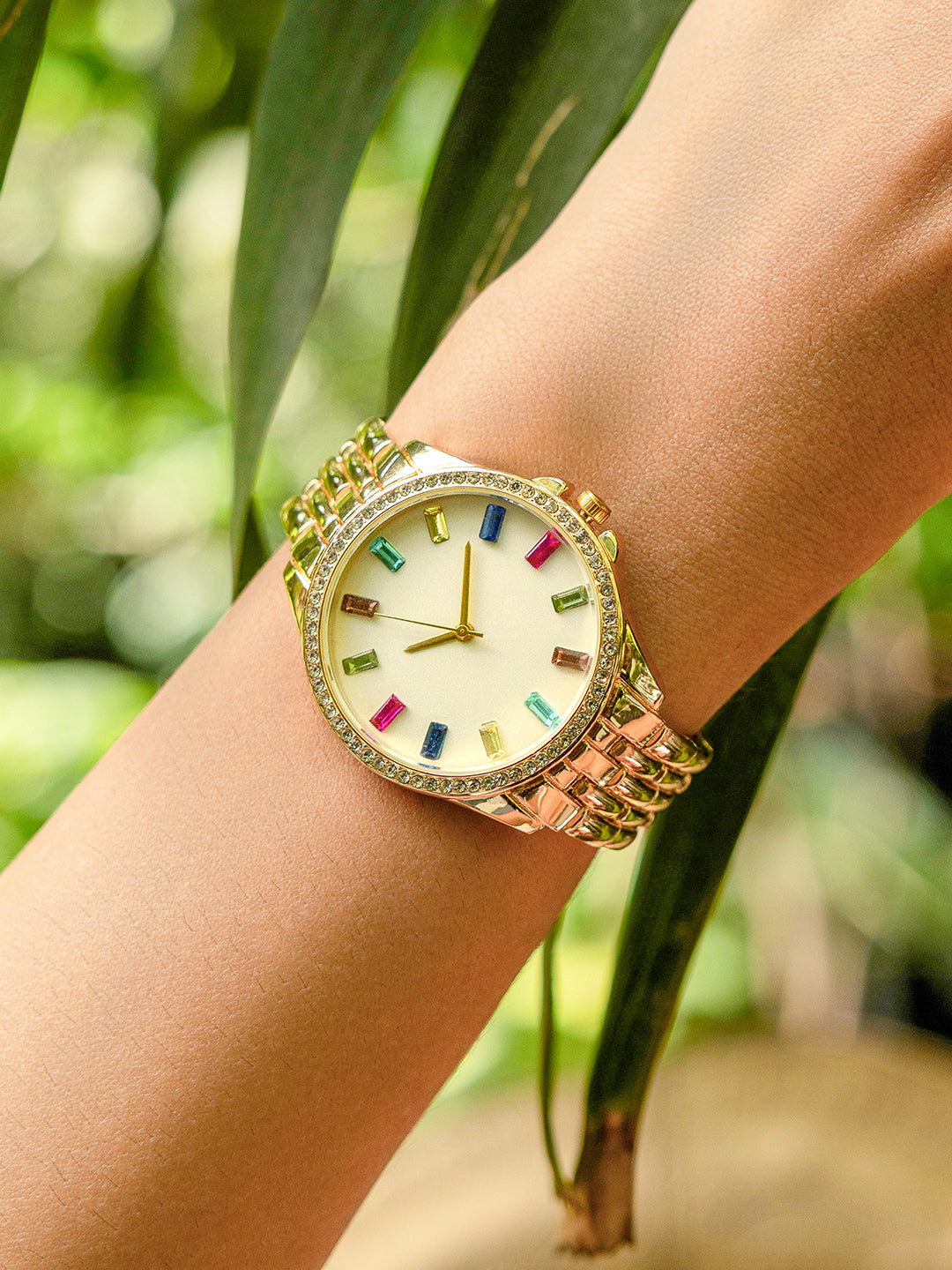 The Prism Crystal Dial Watch-Ivory Gold