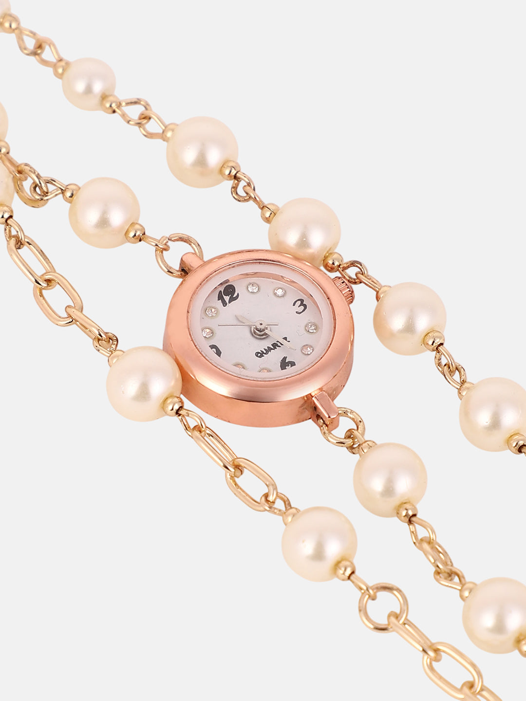 The Snowball Round Watch - Pearl White