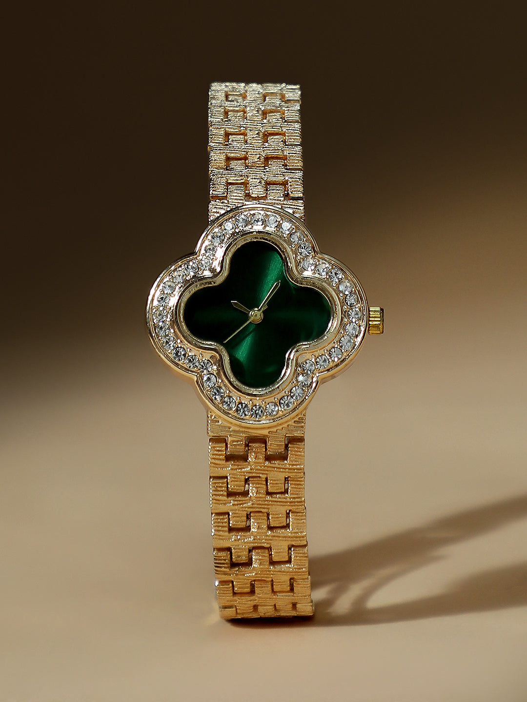 The Clover Luxe Dial Watch-Emerald Gold